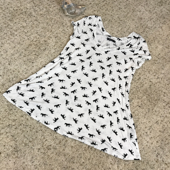 🌴 Max Jeans Horse Print Tunic Sz S - Picture 1 of 3